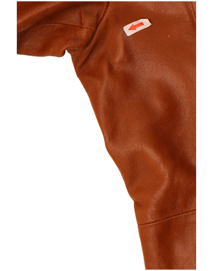 Giacca in pelle vintage da uomo UK 36 piccola marrone