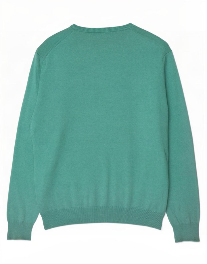 Gant Maglione da uomo con scollo a barchetta, grande, in cotone turchese