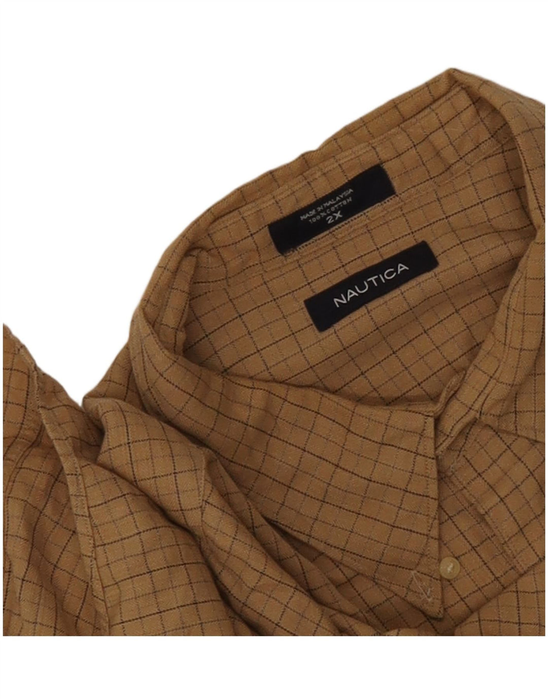 Camicia in flanella da uomo Nautica 2XL Cotone a quadri beige