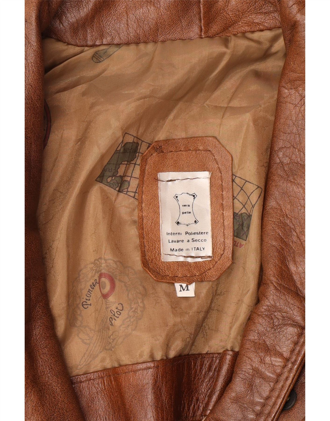 Giacca in pelle vintage da uomo UK 38 in pelle marrone medio