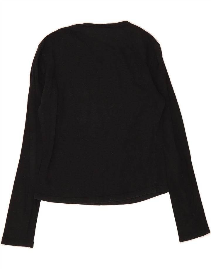 RICHMOND Womens Graphic Top Long Sleeve UK 10 Small Black Cotton Vintage Richmond and Second-Hand Richmond from Messina Hembry 
