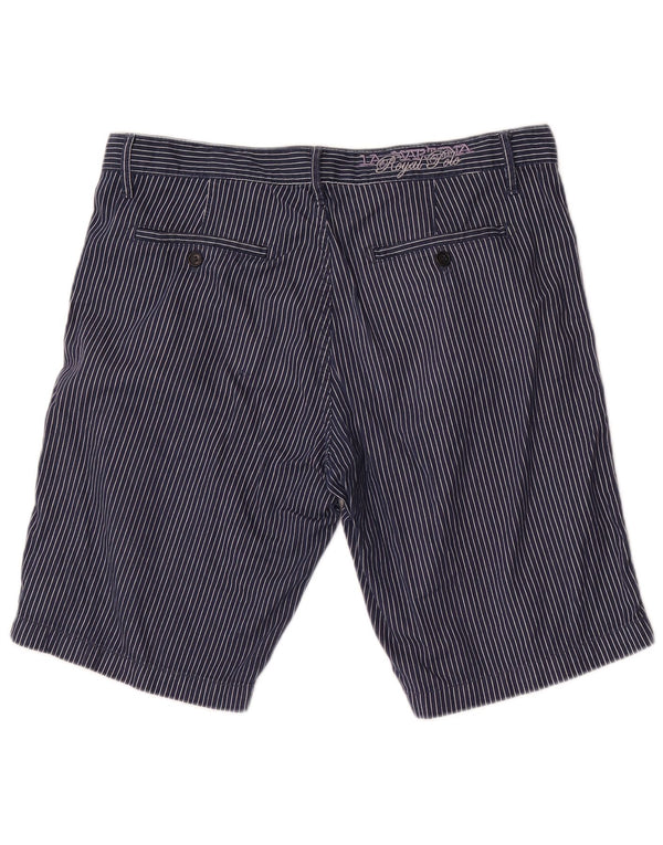 Pantaloncini chino da uomo La Martina W36 grande cotone gessato blu navy