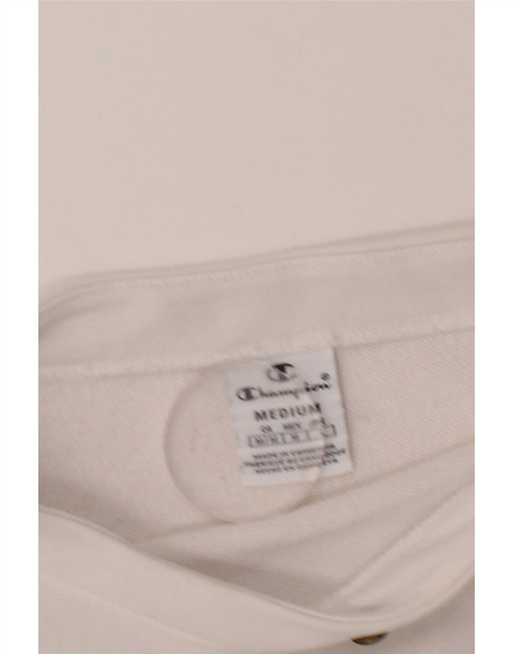 CHAMPION Womens Graphic Sweatshirt Jumper UK 14 Medium White Colourblock