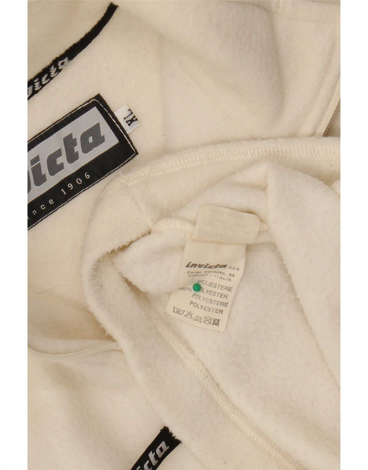 Maglione in pile da uomo Invicta con zip e collo XL in poliestere bianco sporco