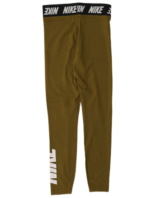 Leggings grafici da donna Nike UK 10 Small Khaki Colourblock Cotton