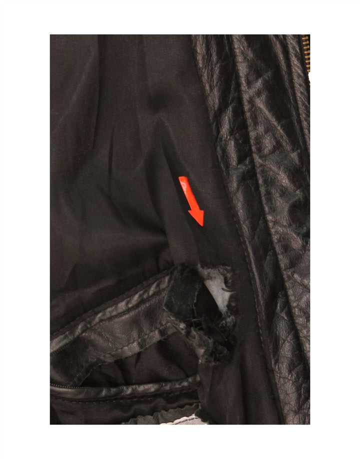 L.LAMBERTAZZI Mens Leather Jacket UK 40 Large Black Vintage L.Lambertazzi and Second-Hand L.Lambertazzi from Messina Hembry 
