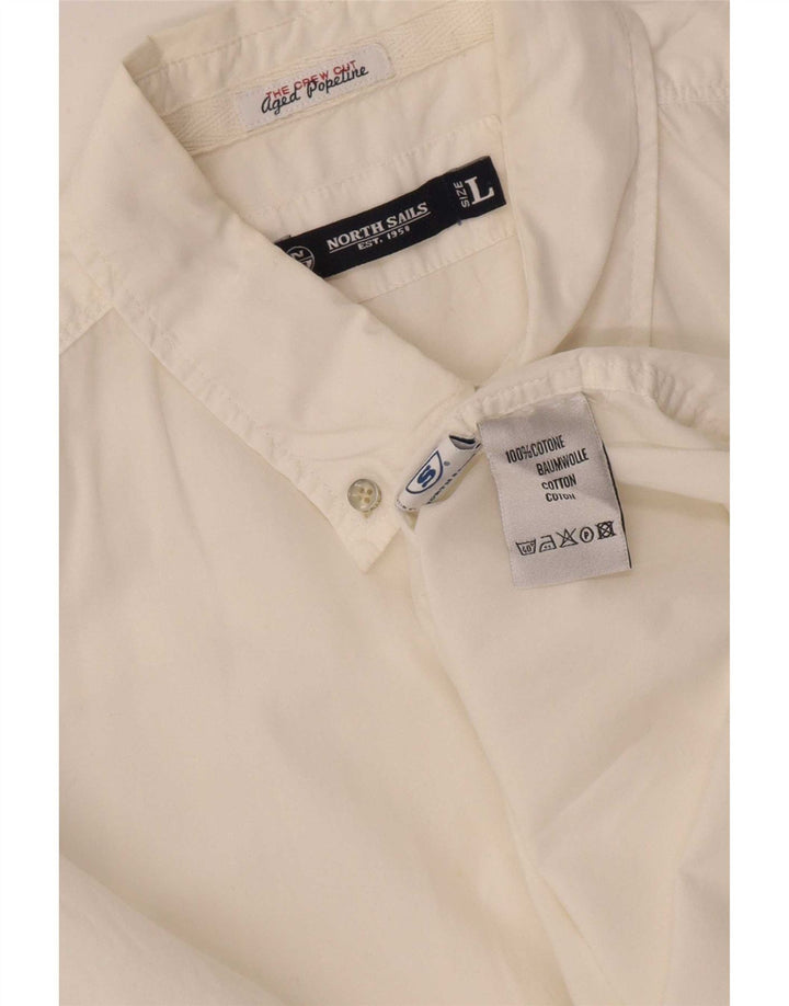 Camicia a maniche corte da uomo North Sails Large in cotone bianco