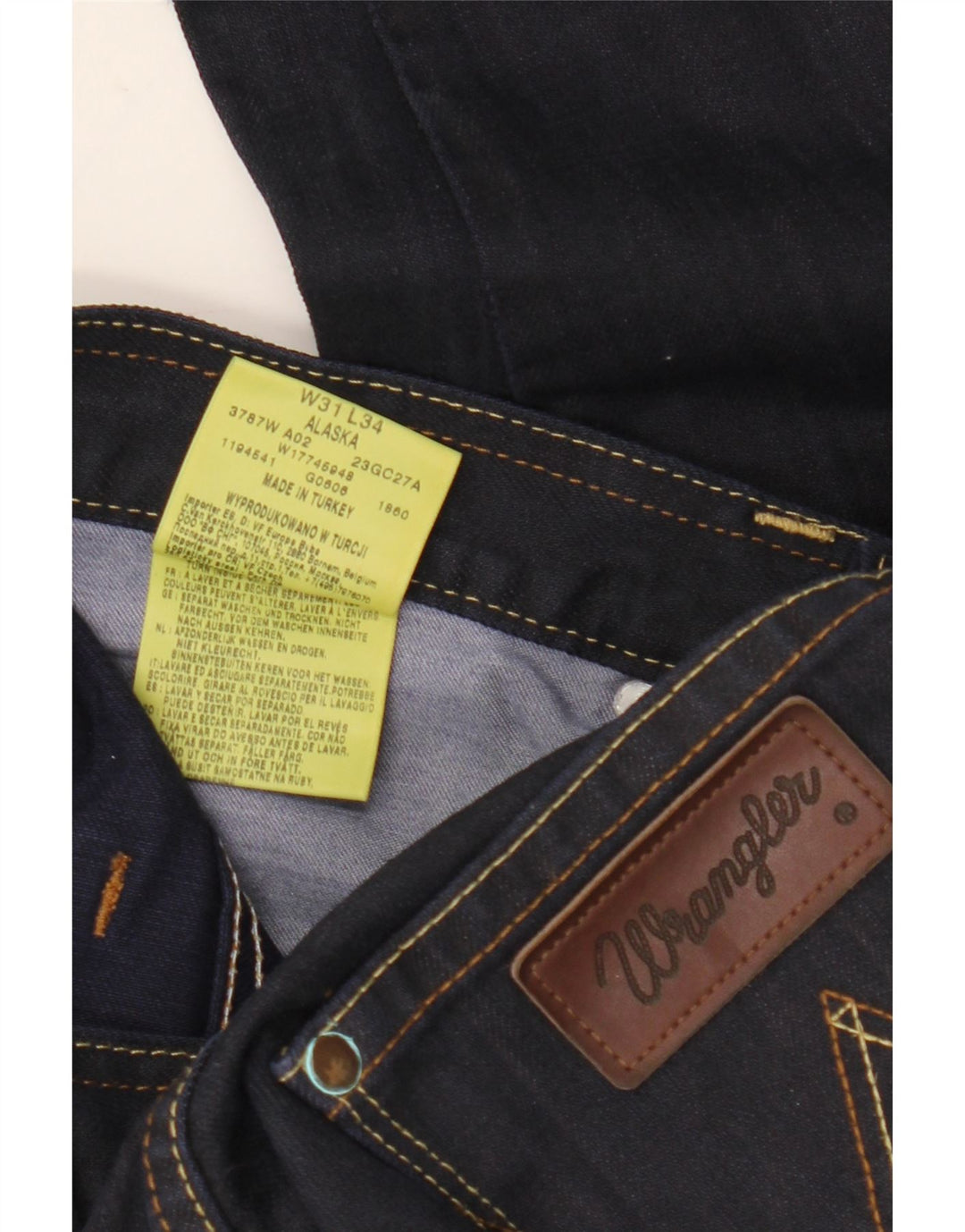 Jeans dritti Alaska da uomo Wrangler W31 L34 cotone blu navy