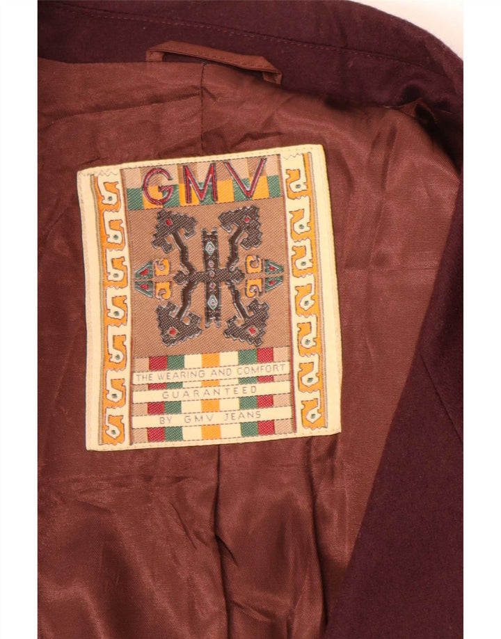 Giacca blazer doppiopetto vintage da uomo IT 52 XL Borgogna in lana vergine