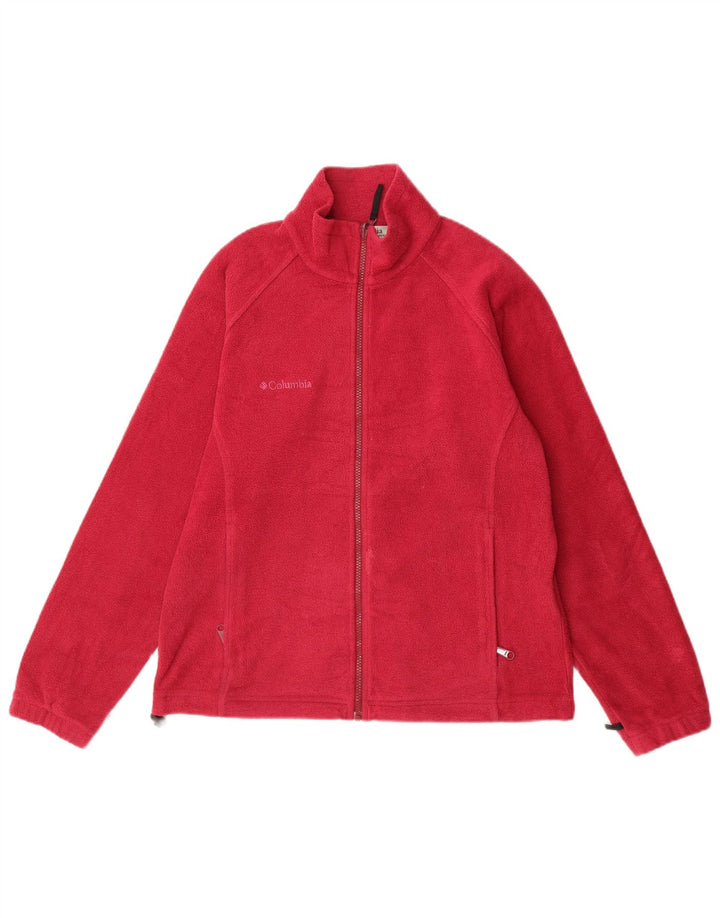 Giacca in pile fodera da donna Columbia UK 14 poliestere rosso medio