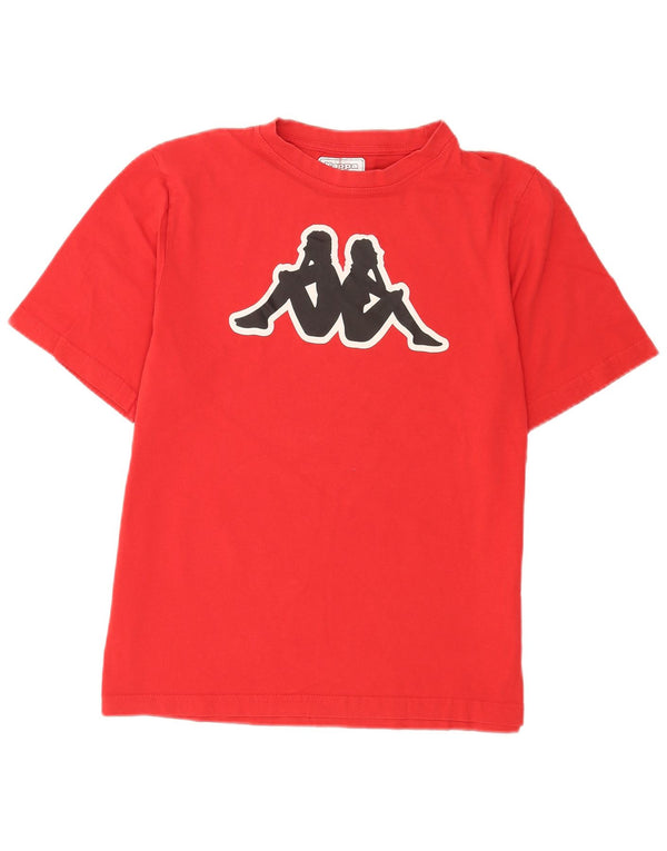 T-shirt grafica regolare da uomo a maniche corte Kappa in cotone rosso medio