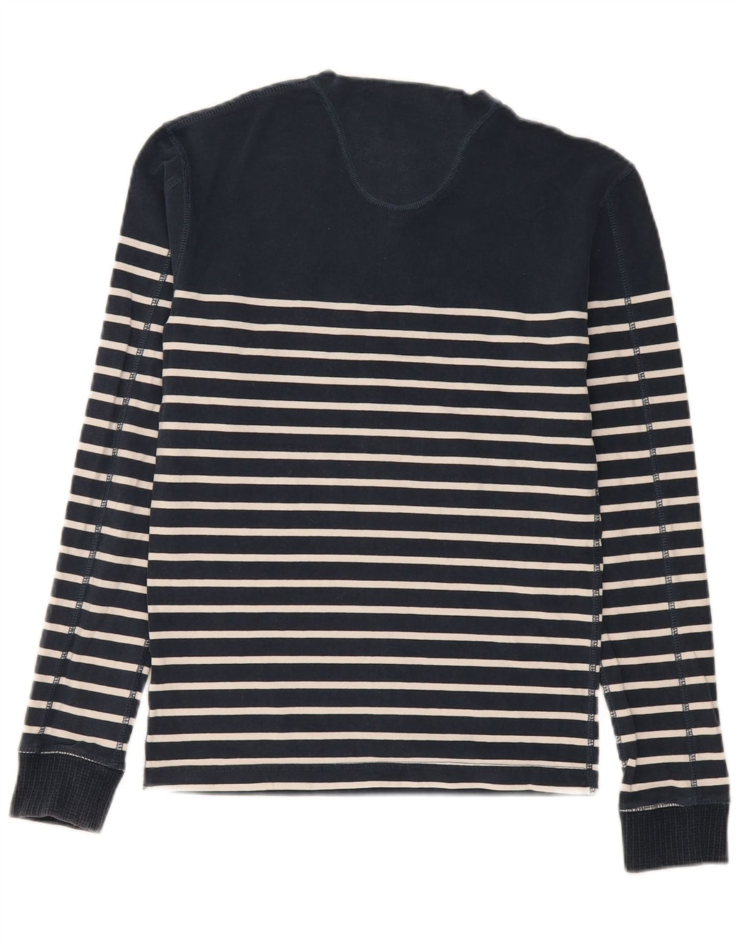 Superdry Uomo Regular Top Manica Lunga Cotone Medio a Righe Blu Navy
