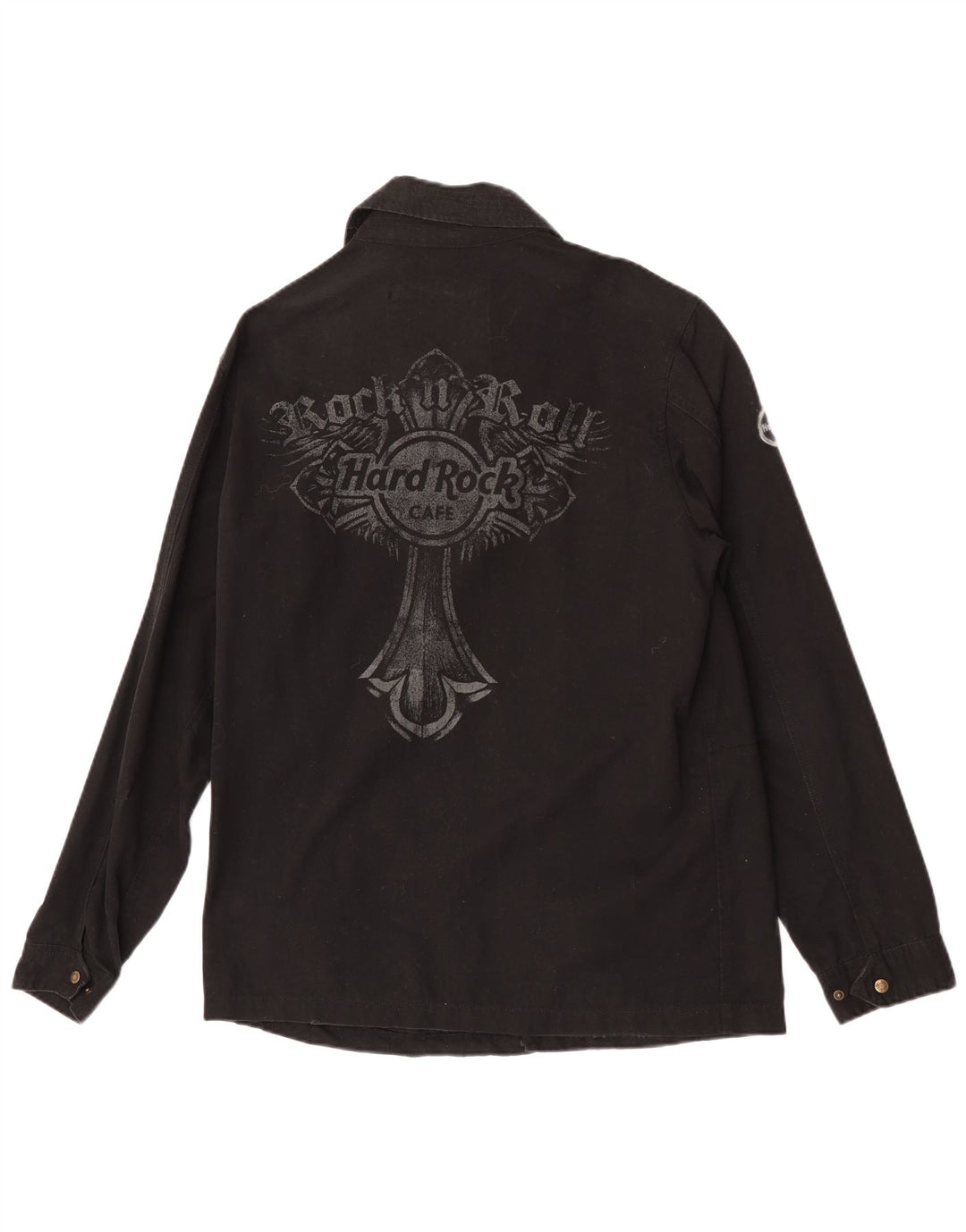 Giacca militare grafica da uomo Hard Rock Cafe UK 38 cotone nero medio