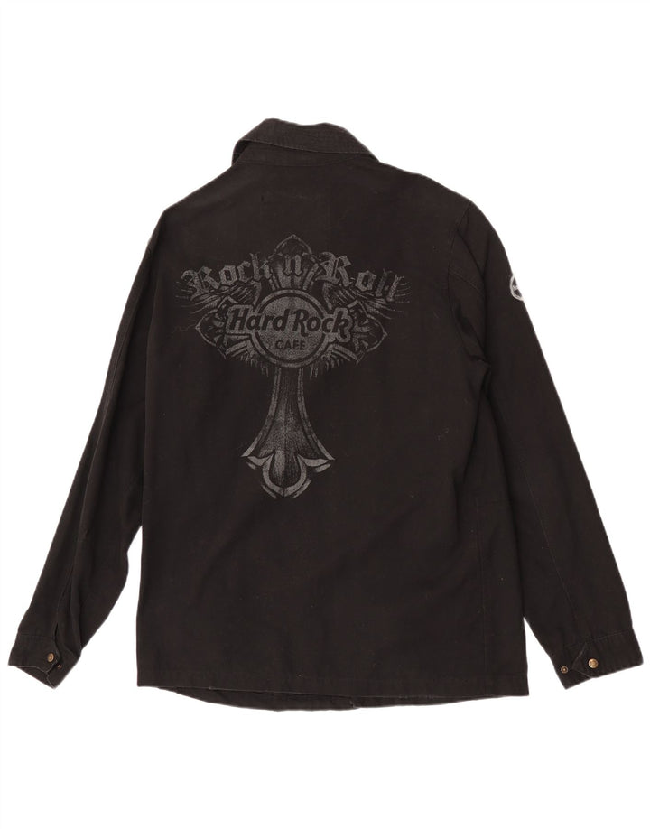 Giacca militare grafica da uomo Hard Rock Cafe UK 38 cotone nero medio