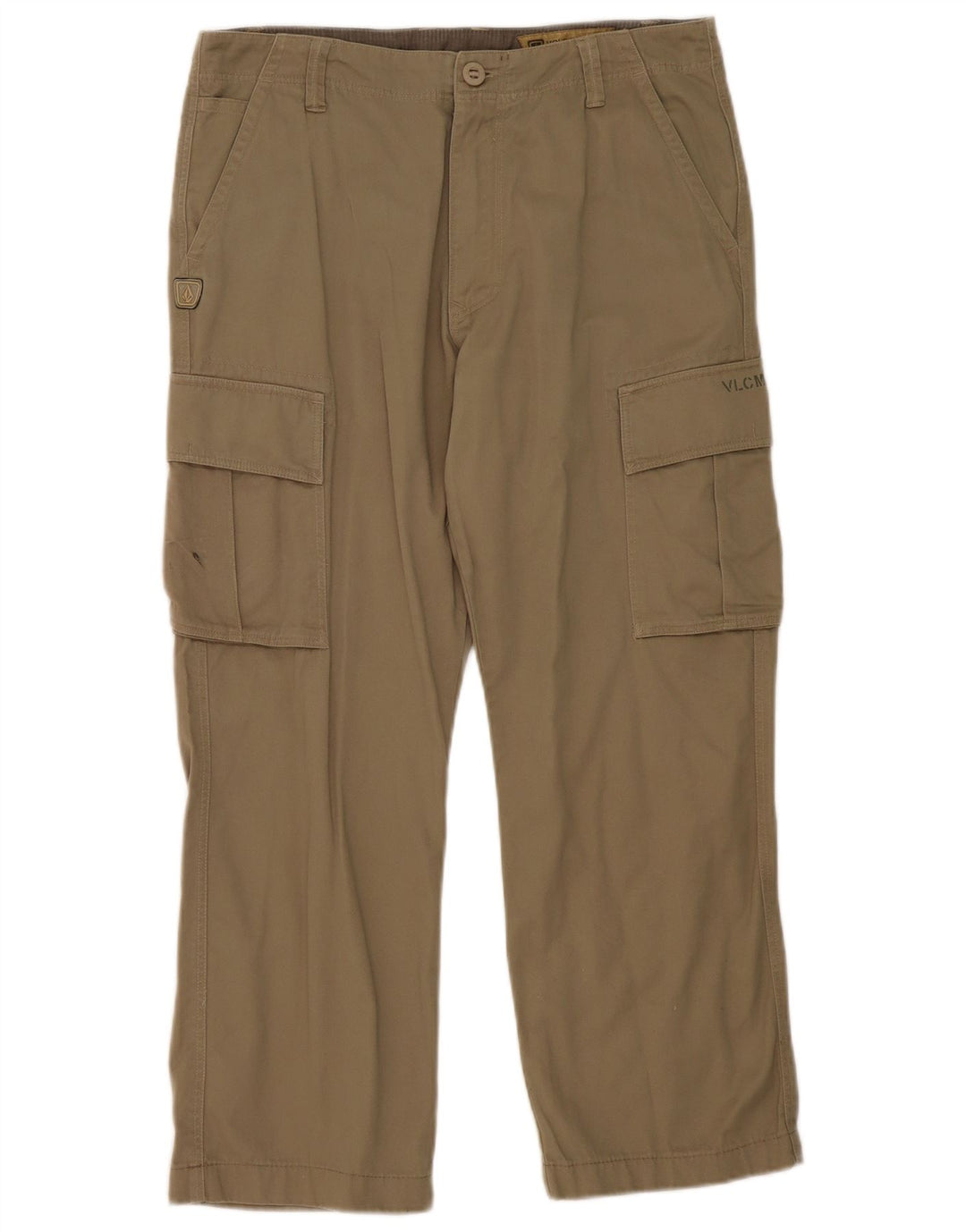 Pantaloni cargo dritti da uomo Volcom W32 L27 cotone kaki