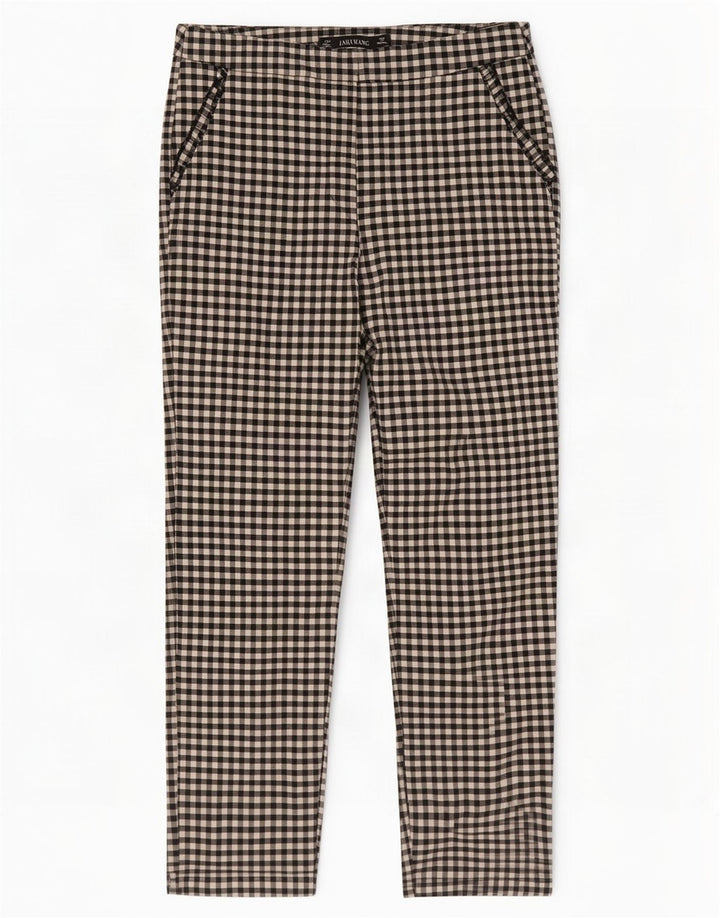 Pantaloni corti slim da donna Zara medi W28 L26 cotone a quadretti neri