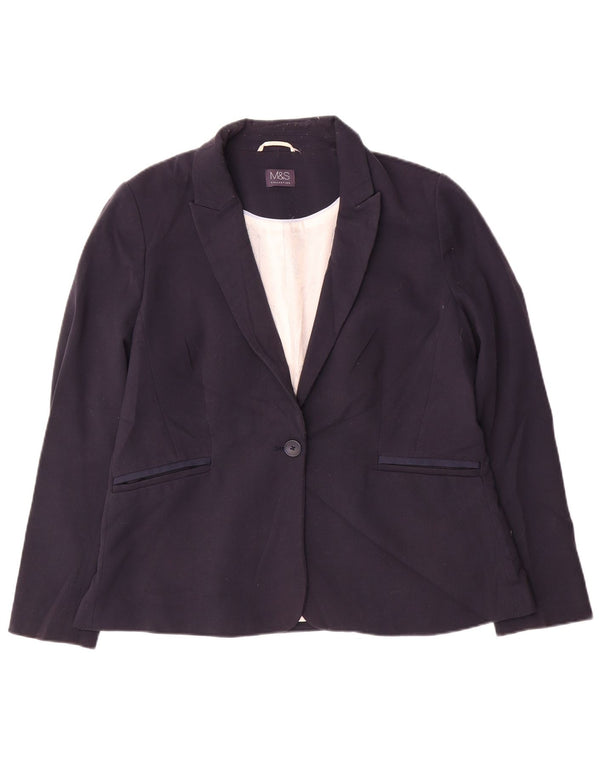 Giacca blazer a 1 bottone Marks & Spencer da donna UK 16 grande blu navy