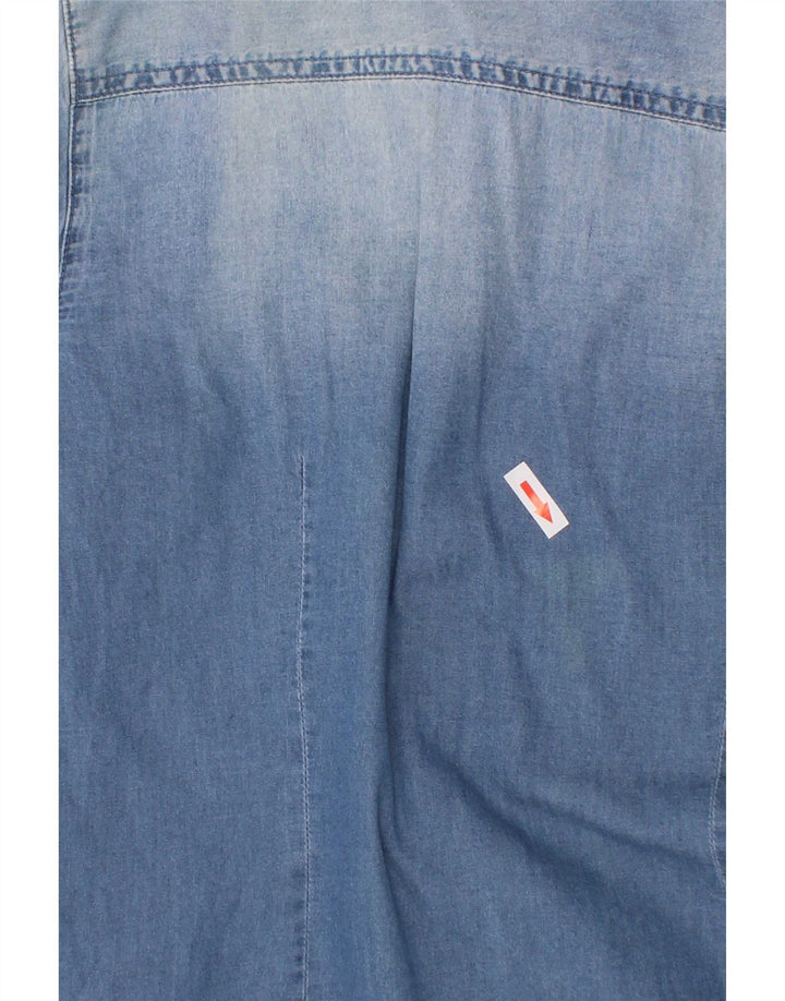Camicia Jeans Armani Junior Bambino 13-14 Anni Cotone Blu