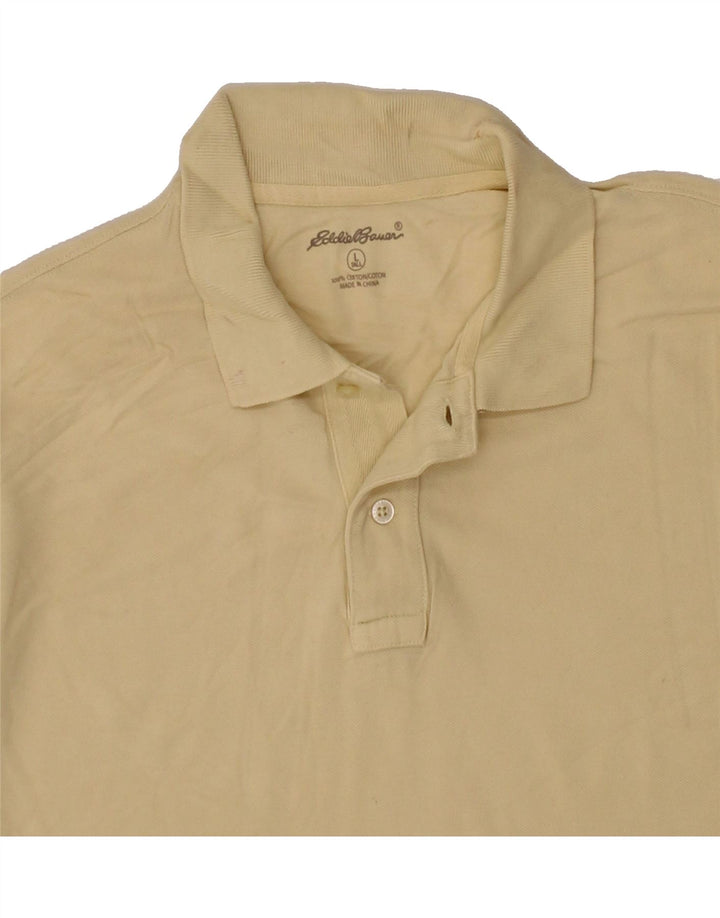 EDDIE BAUER Mens Tall Polo Shirt Large Yellow Cotton Vintage Eddie Bauer and Second-Hand Eddie Bauer from Messina Hembry 