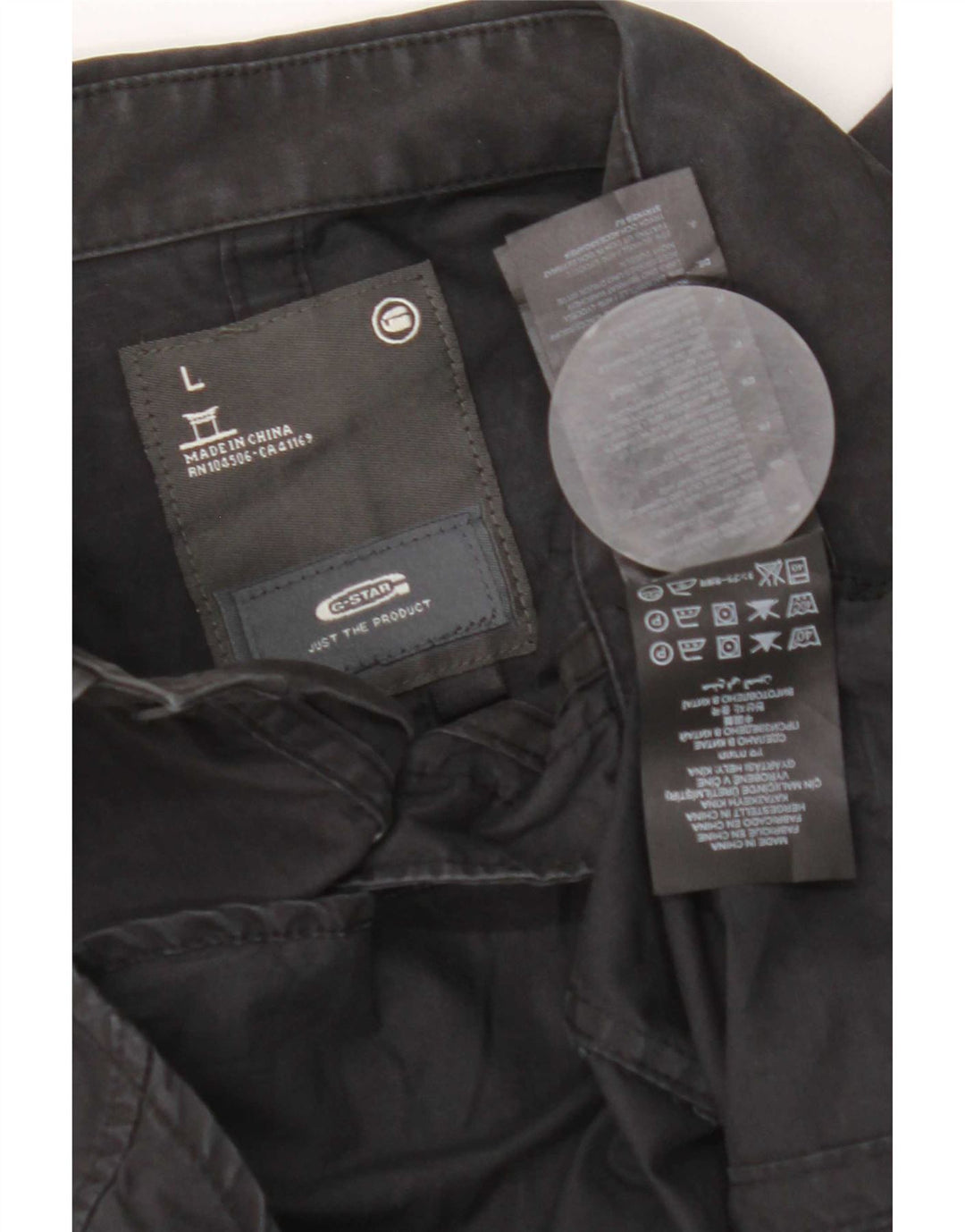 Camicia militare da uomo G-Star grande in cotone nero