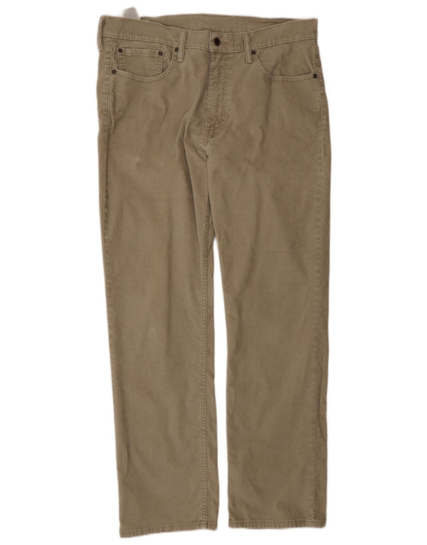 Levi's Uomo 514 Pantaloni dritti in velluto a coste W36 L32 Cotone kaki