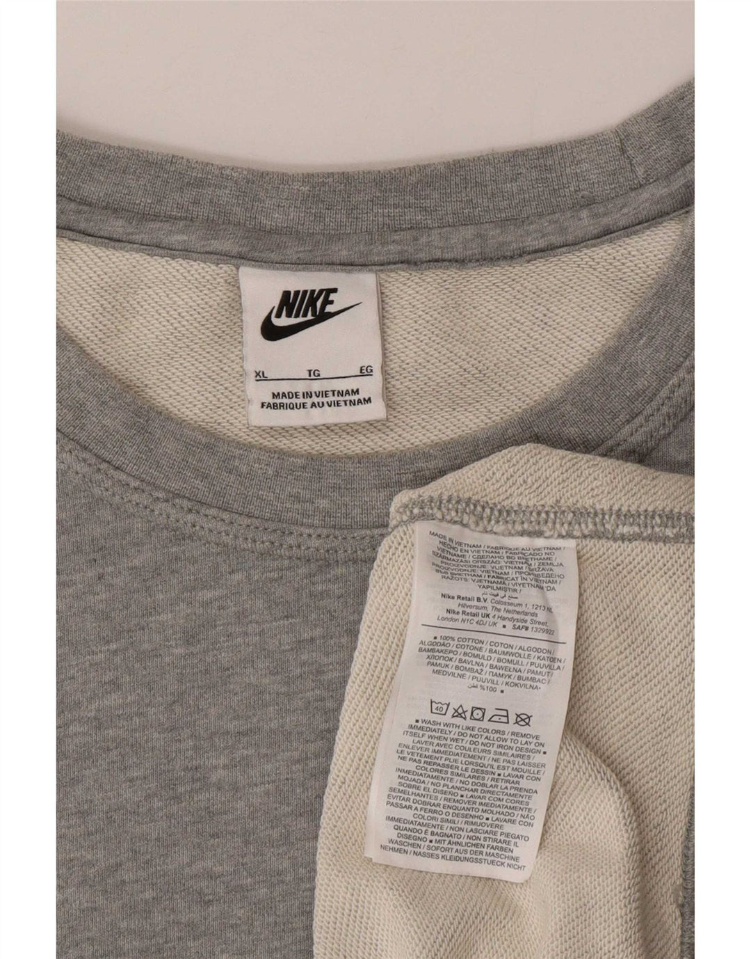 Felpa da uomo Nike Jumper XL in cotone chiazzato grigio
