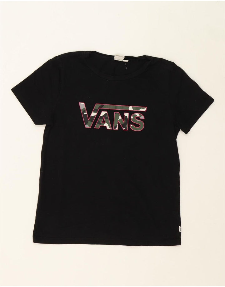 VANS Womens Graphic T-Shirt Top UK 12 Medium Black Vintage Vans and Second-Hand Vans from Messina Hembry 