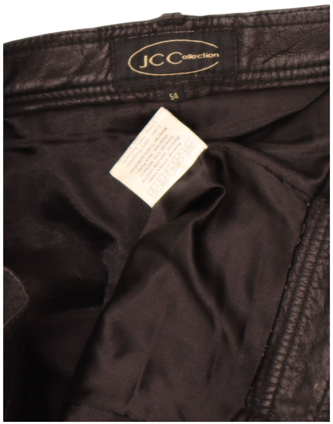 Pantaloni in pelle da uomo JCC W38 L30 in pelle nera