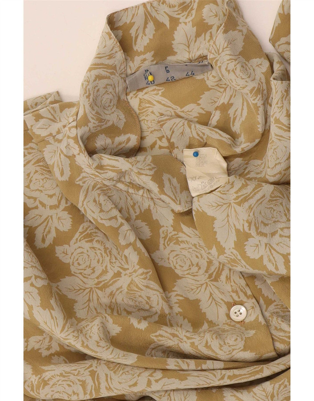 i Blues Camicia da donna Camicetta IT 44 Seta floreale giallo medio