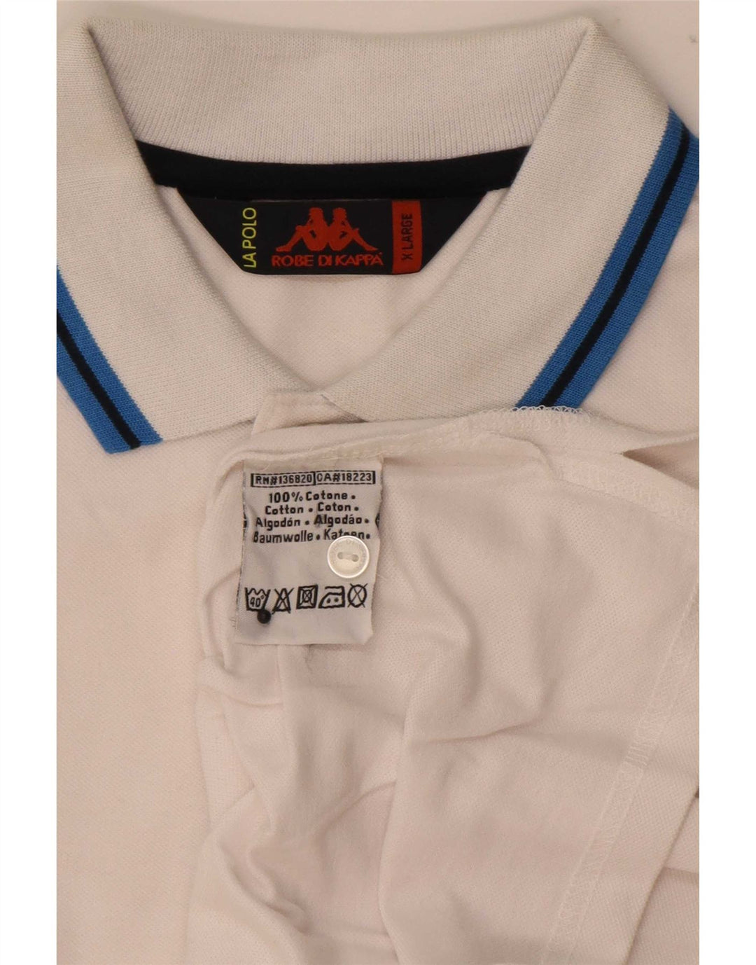 Polo grafica da uomo Kappa XL in cotone bianco
