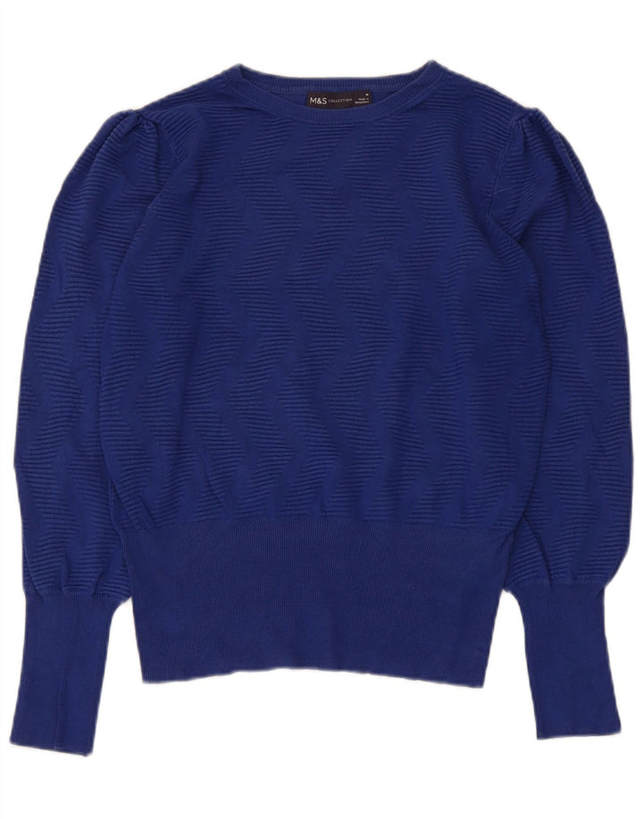 Maglione maglione con scollo a barca da donna Marks & Spencer UK 12 medio blu navy