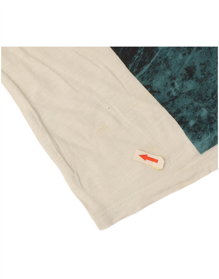 CALVIN KLEIN JEANS T-shirt grafica oversize da donna UK 6 XS Bianca