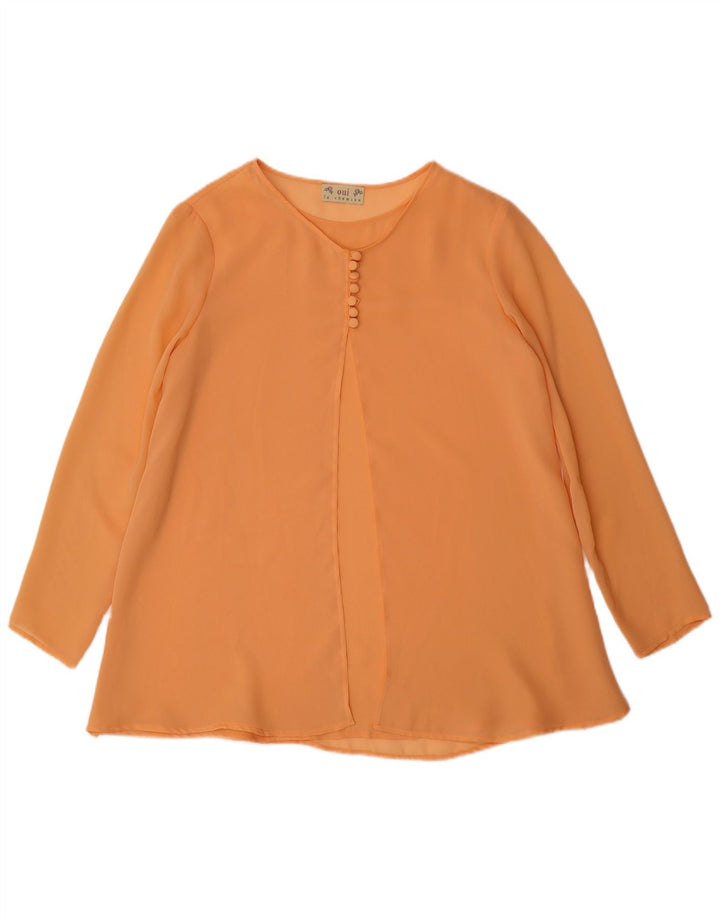 Oui Camicia da donna Camicetta UK 10 Small Arancione Poliestere