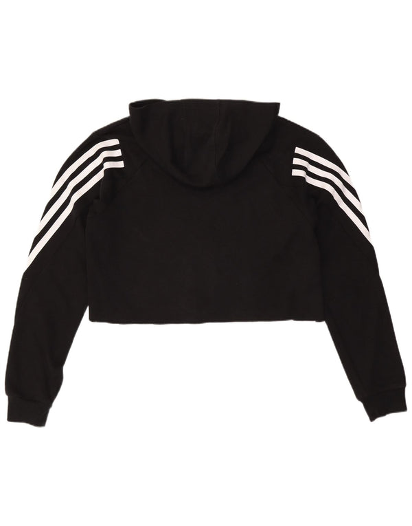 Maglione corto con cappuccio da donna ADIDAS UK 14 medio nero