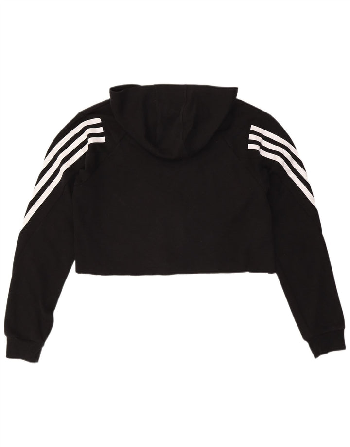 Maglione corto con cappuccio da donna ADIDAS UK 14 medio nero
