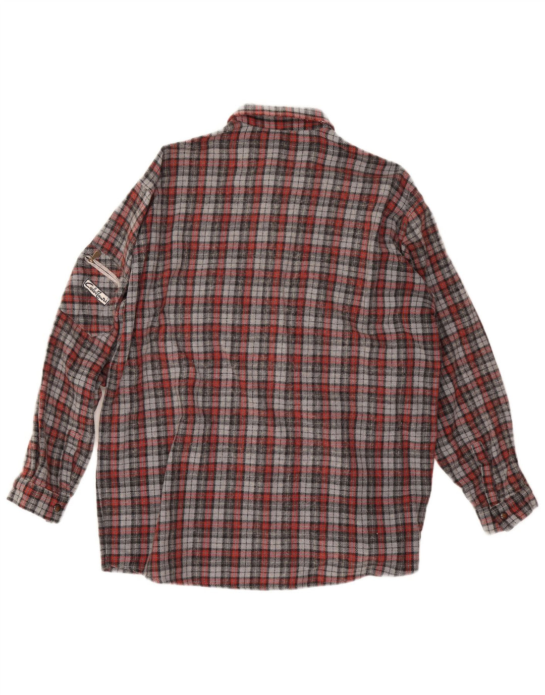 Camicia vintage da uomo in flanella a quadri rossi grandi
