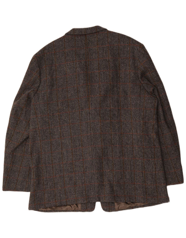 Giacca blazer da uomo a 2 bottoni Walbusch UK 44 2XL lana a quadri grigia