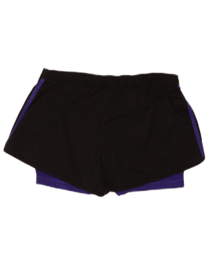 Pantaloncini sportivi Adidas da donna UK 12/14 Medium Nero Colourblock Poliestere
