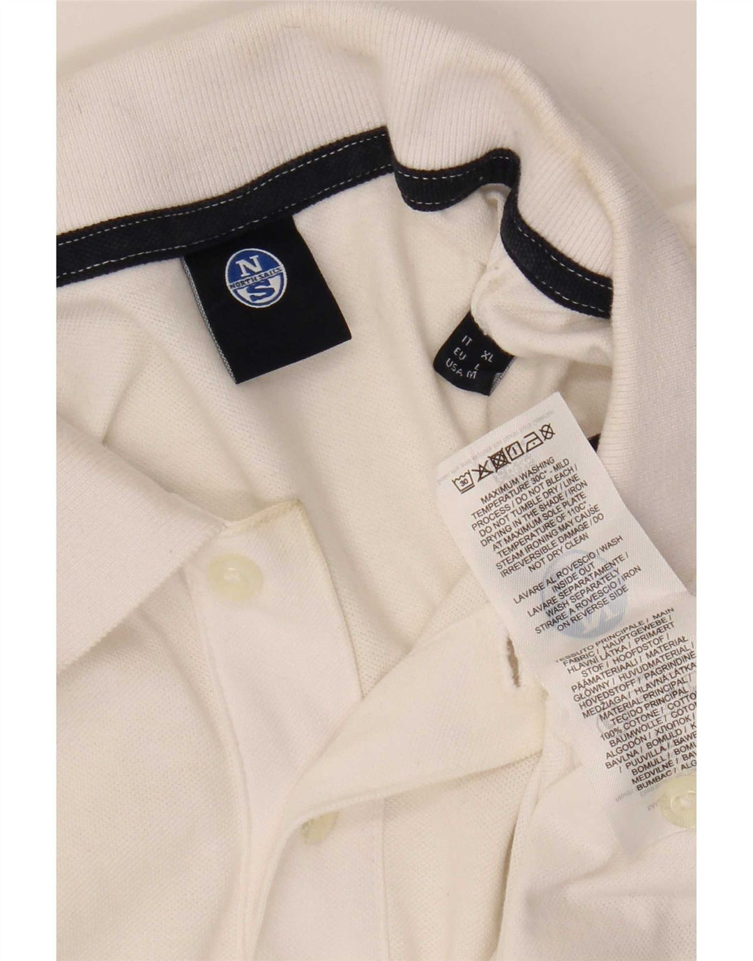 Polo da uomo North Sails grande in cotone bianco