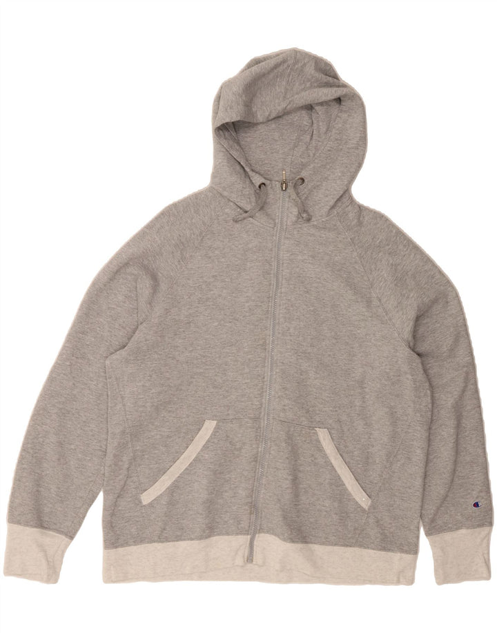 CHAMPION Womens Zip Hoodie Sweater UK 18 XL Grey Polyester Vintage Champion and Second-Hand Champion from Messina Hembry 
