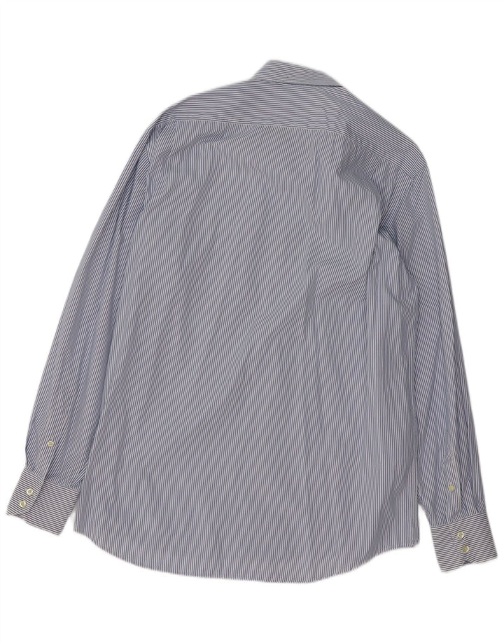 Camicia da uomo LACOSTE taglia 42 grande cotone gessato blu