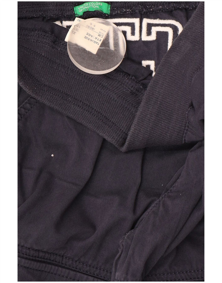 Pantaloni cargo con grafica BENETTON per ragazzi 10-11 anni XL W28 L18 Blu navy