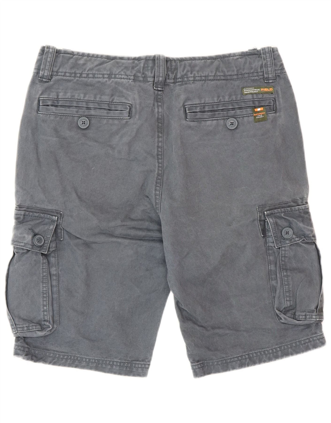 Pantaloncini cargo da uomo SUPERDRY medi W32 in cotone grigio