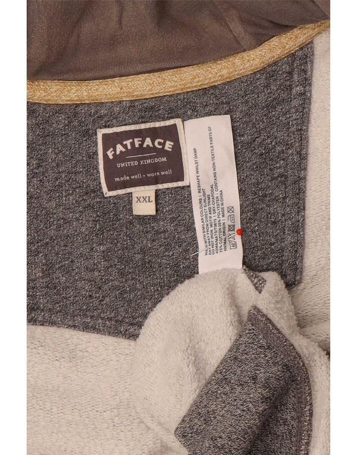 Felpa con cappuccio e zip da uomo Fat Face 2XL in cotone grigio