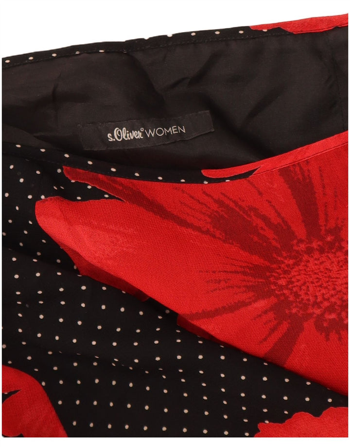 Gonna lunga da donna S.Oliver EU 38 Media W30 Viscosa floreale nera