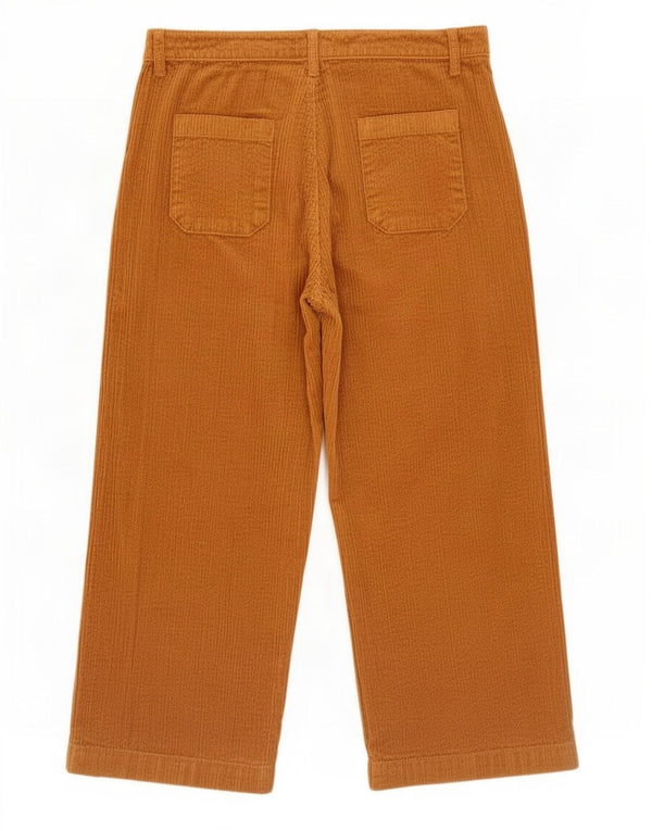 Pantaloni corti in velluto a coste a gamba larga da donna Fat Face UK 16 Large W34 L23 Marrone