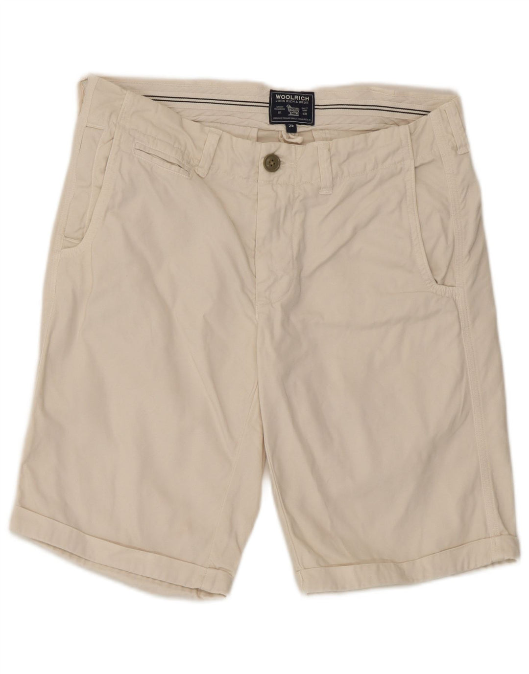 Pantaloncini chino da uomo Woolrich W29 piccoli in cotone bianco sporco