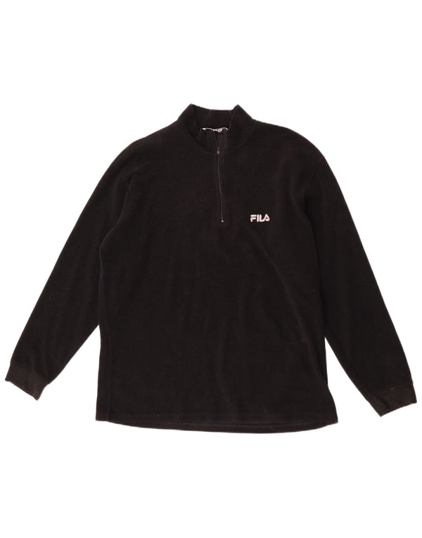 Maglione in pile Fila da uomo con zip e collo IT 52/54 Large Nero