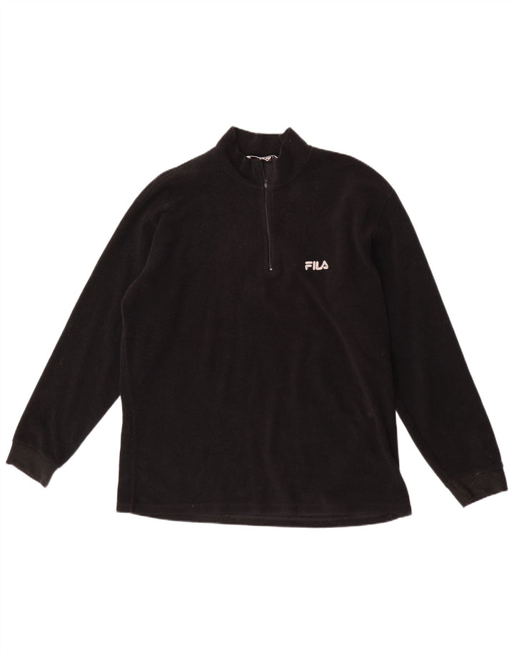 Maglione in pile Fila da uomo con zip e collo IT 52/54 Large Nero