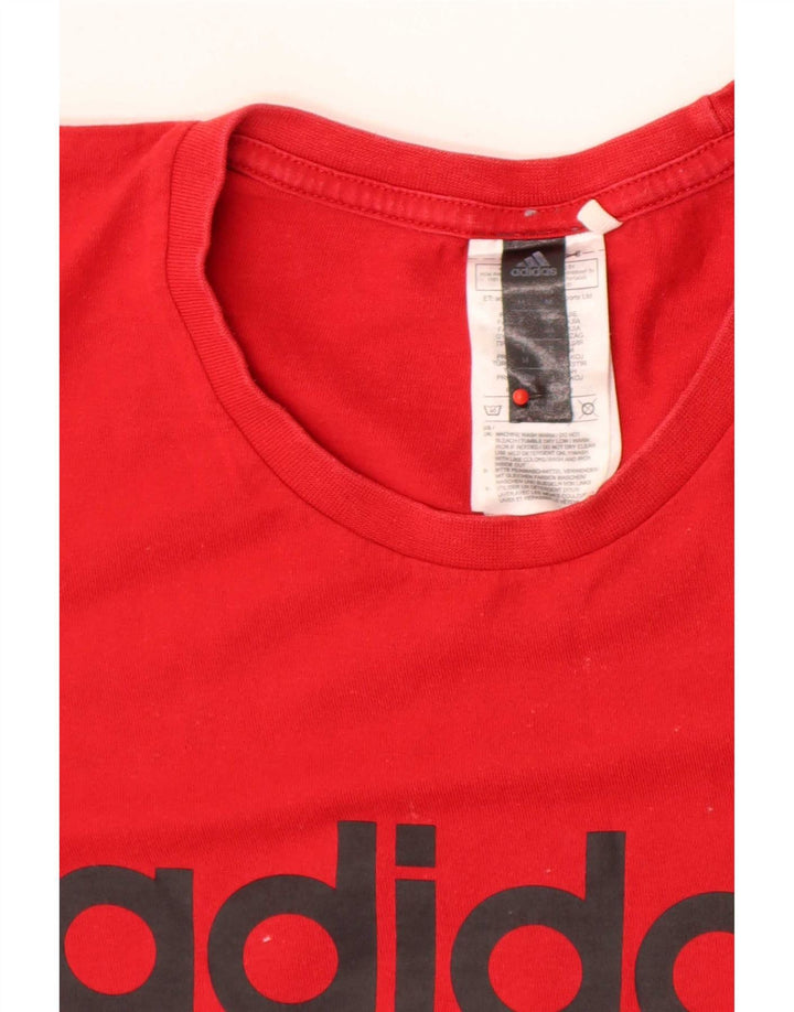 T-shirt grafica da uomo Adidas Top in cotone rosso medio